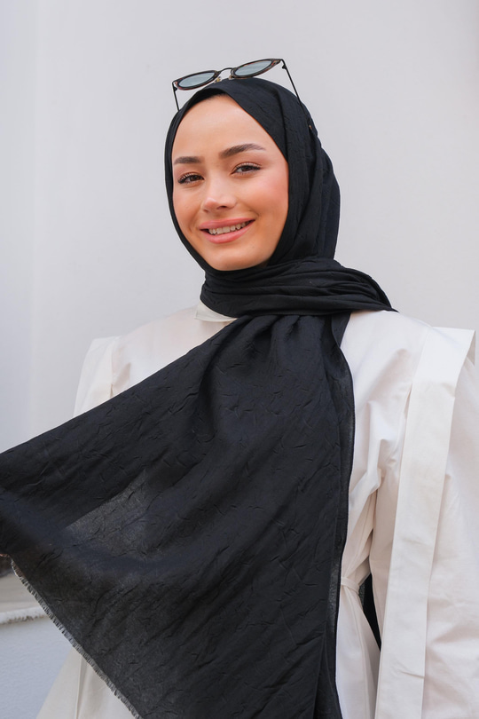 Bambu Kraş Şal Siyah