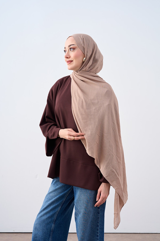 Organik Soft Şal Vizon