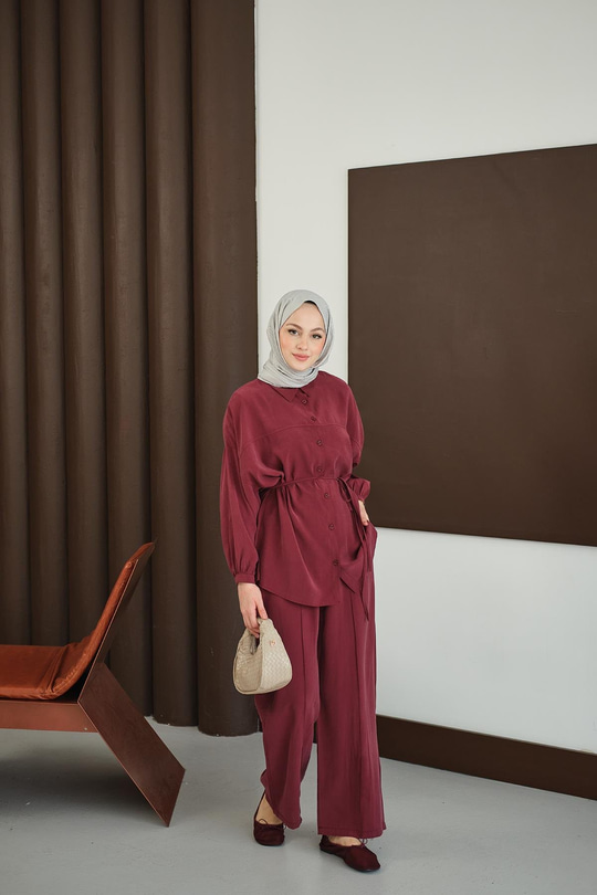 Bel Bağlamalı İkili Takım Bordo
