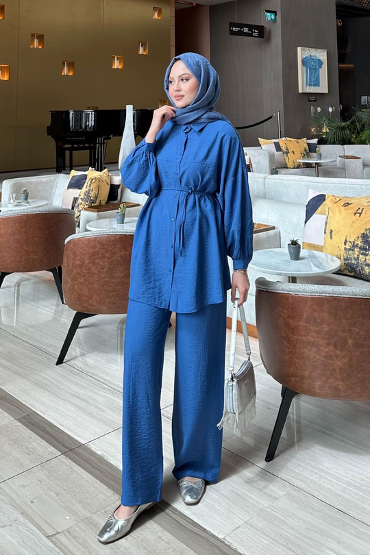 Bel Bağlamalı İkili Takım Mavi