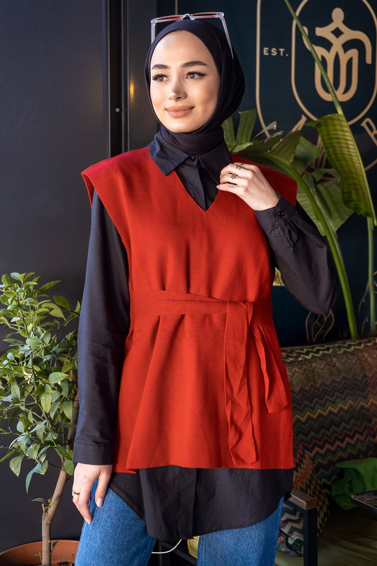 Uygun Fiyatlı BEL BAGLAMALI SUVETER KIRMIZI | Loccomoda.com 