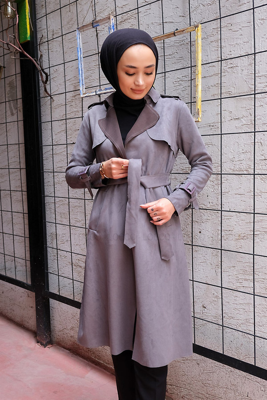 Uygun Fiyatlı BEL BAGLAMALI TRENC  GRI | Loccomoda.com 