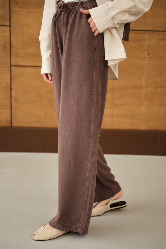 Bel Lastikli Bol Pantolon Kahverengi