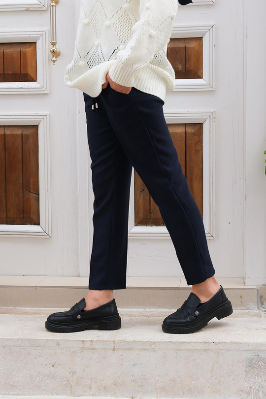 Bel Lastikli Pantolon Lacivert