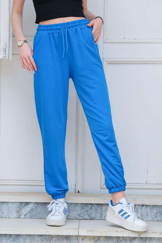 Beli Lastikli Eşofman Mavi