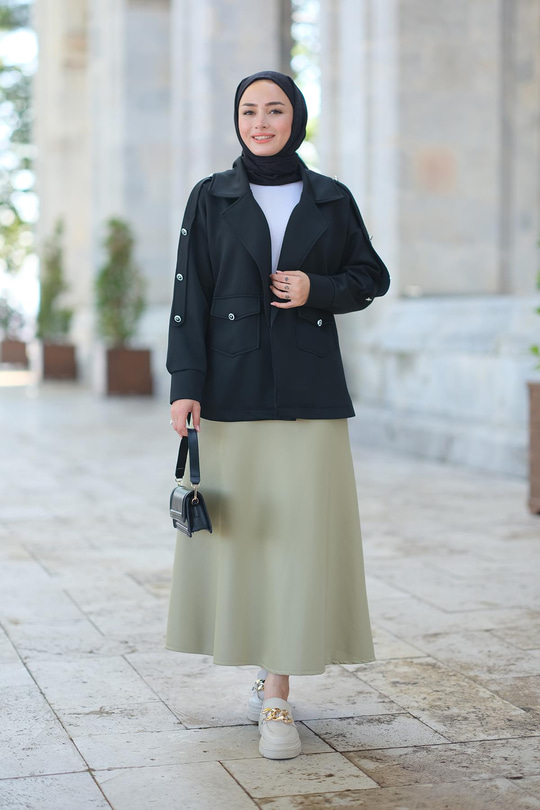 Beli Lastikli Scuba Etek Fıstık Yeşil