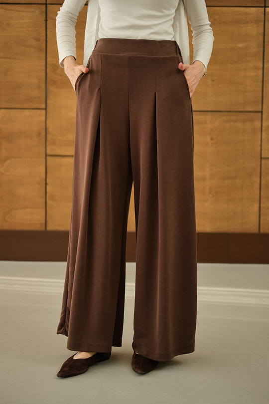 Bol Paça Pantolon Kahverengi