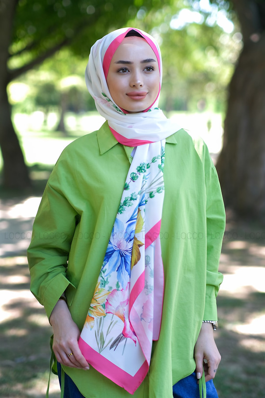 Uygun Fiyatlı BUYUK CICEK DESEN SAL FUSYA | Loccomoda.com 