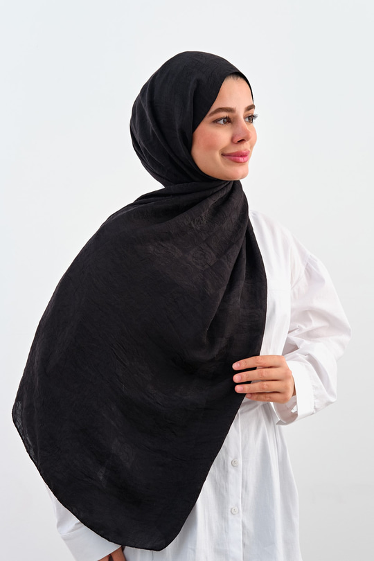 Şekil Desen Şal Siyah