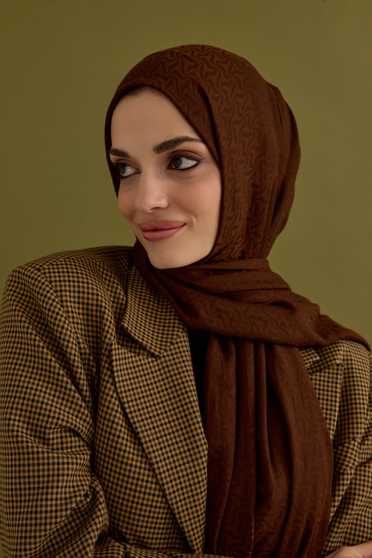 Candy Desen Şal Acı Kahve