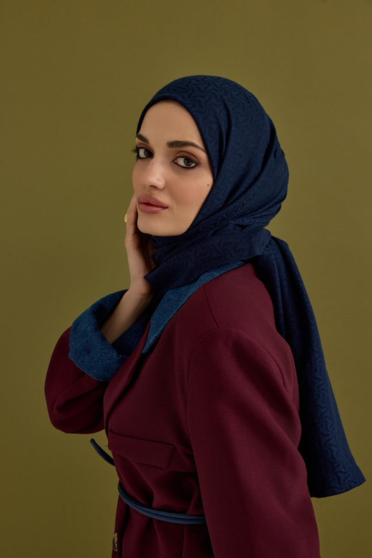 Candy Desen Şal Lacivert