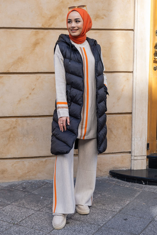 Uygun Fiyatlı CAPRAZ DETAYLI YELEK SIYAH | Loccomoda.com 