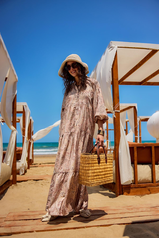 Cassime Desenli Elbise Vizon