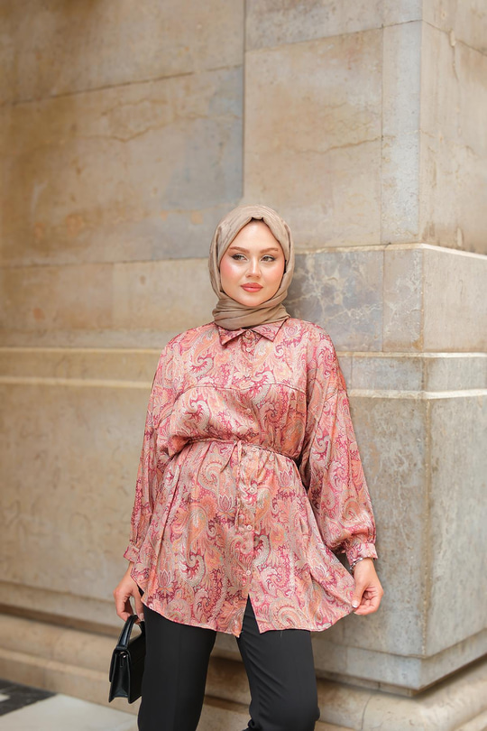 Cassime Saten Gömlek Mürdüm