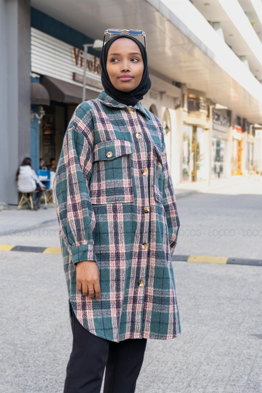 Uygun Fiyatlı CEP DETAY UZUN GOMLEK  YESIL | Loccomoda.com 