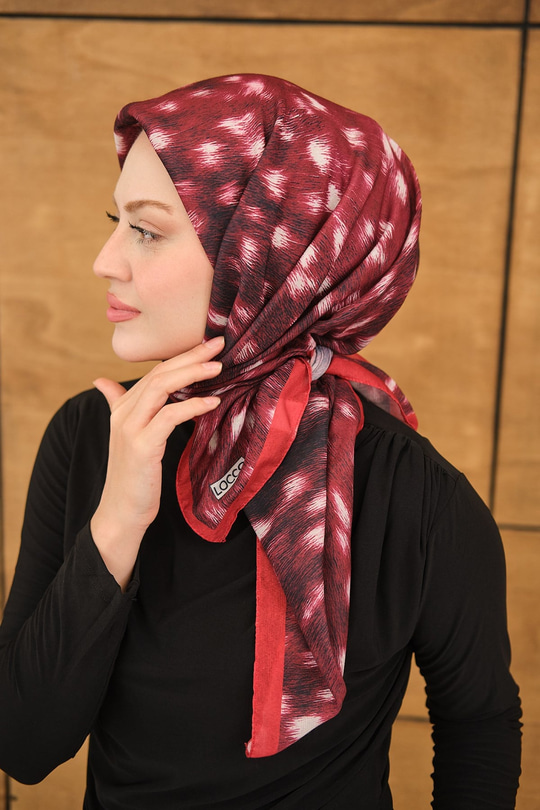 Ceylan Desen Eşarp Bordo