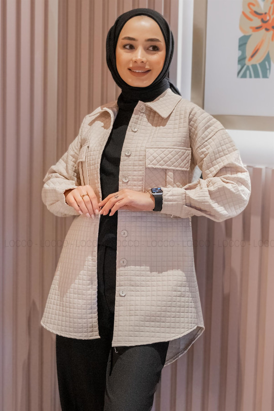 Uygun Fiyatlı CIF CEPLI KAPITONELI GOMLEK KREM | Loccomoda.com 