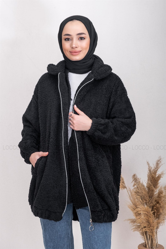 Uygun Fiyatlı CIFT CEPLI PELUS HIRKA SIYAH | Loccomoda.com 