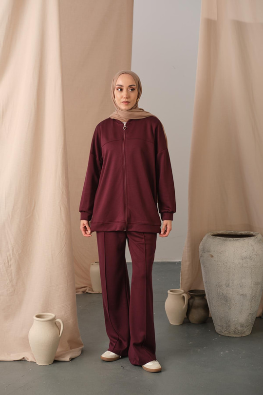 Cima Detay İkili Takım Bordo