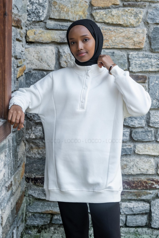 Uygun Fiyatlı CIT CIT DETAY UC IPLIK SWEAT BEYAZ | Loccomoda.com 