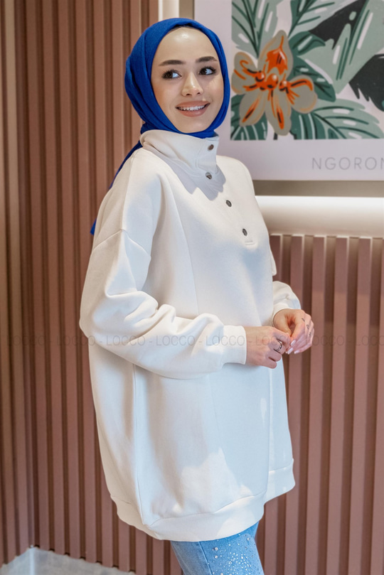 Uygun Fiyatlı CIT CIT DETAYLI SWEAT KREM | Loccomoda.com 