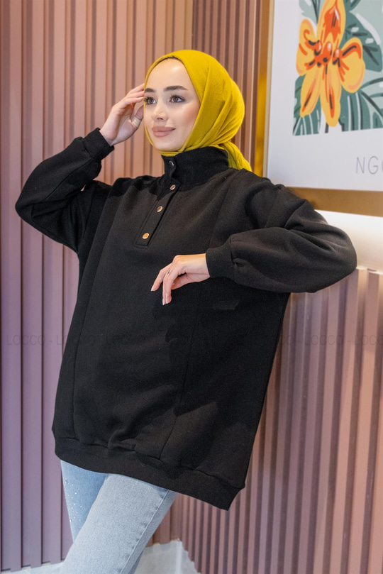 Uygun Fiyatlı CIT CIT DETAYLI SWEAT SIYAH | Loccomoda.com 