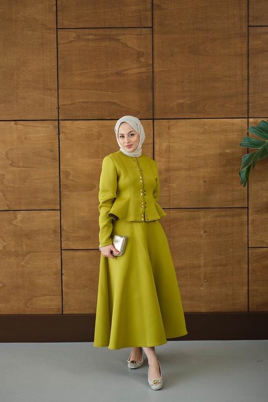 Çıtçıt Detaylı Takım Yağ Yeşil