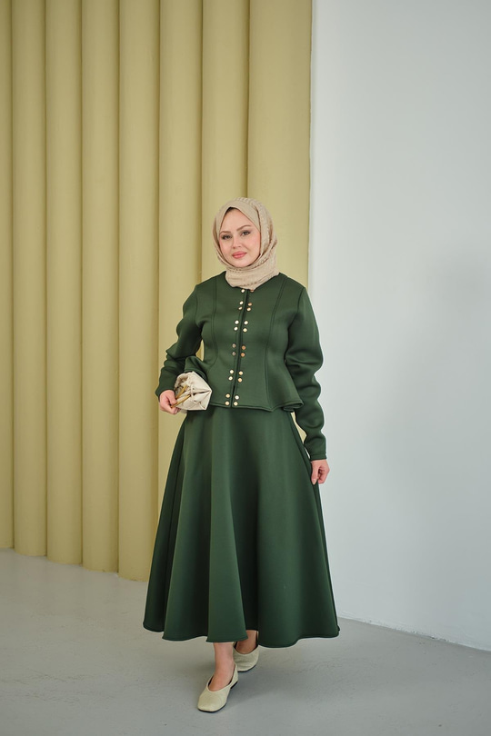 Çıtçıt Detaylı Takım Zümrüt Yeşil
