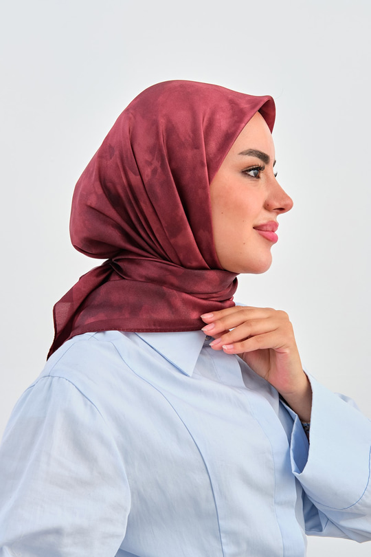 Bulut Desen Eşarp Bordo