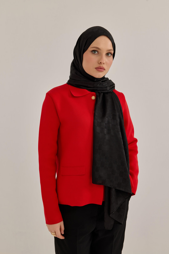 Dama Monogram Şal Siyah