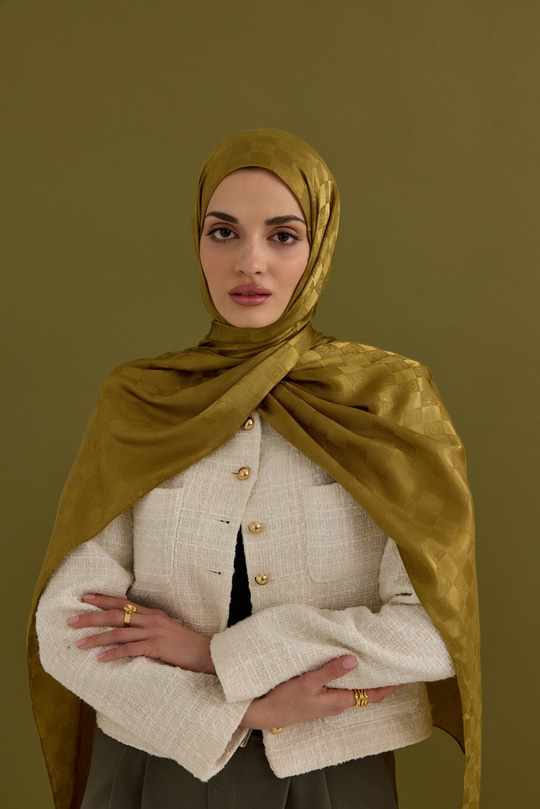 Dama Monogram Şal Yağ Yeşil