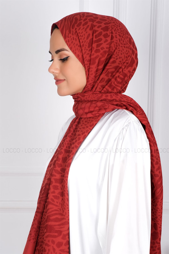 Uygun Fiyatlı DAMLA DESEN SAL BORDO | Loccomoda.com 