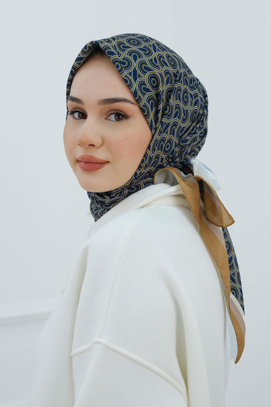 Desenli Soft Eşarp Karamel