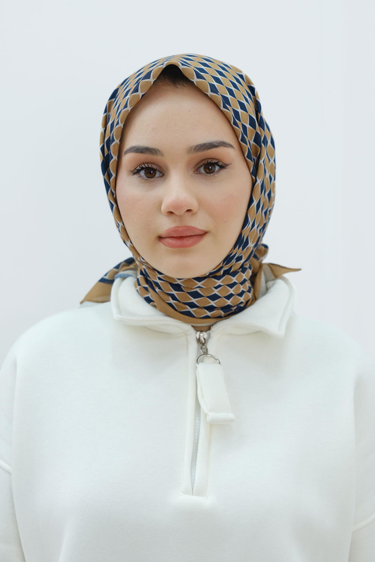 Desenli Soft Eşarp Koyu Sarı