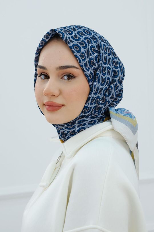 Desenli Soft Eşarp Krem