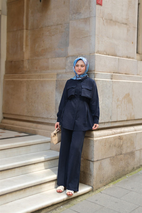 Detaylı Armani Modal Takım Lacivert