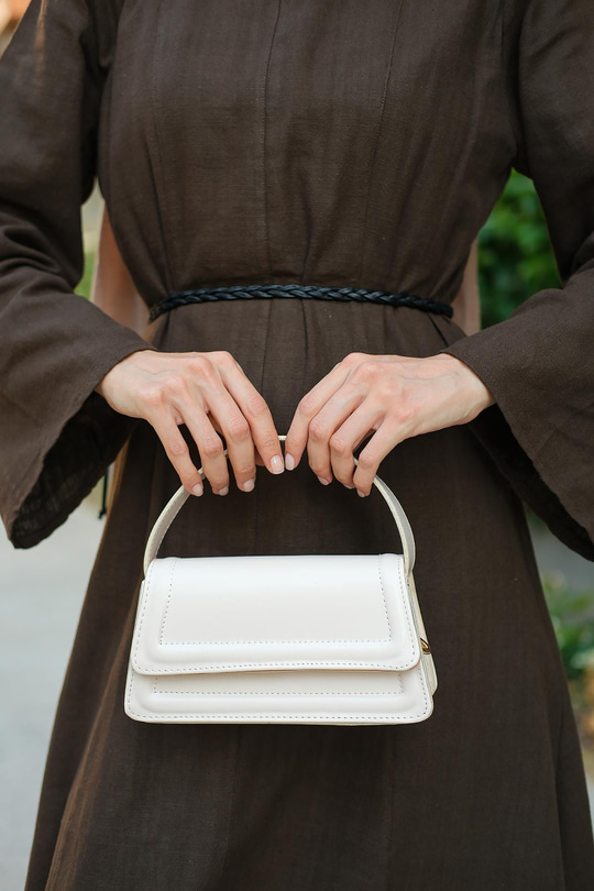 Dikdörtgen El Çanta Bej