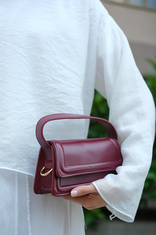 Dikdörtgen El Çanta Bordo