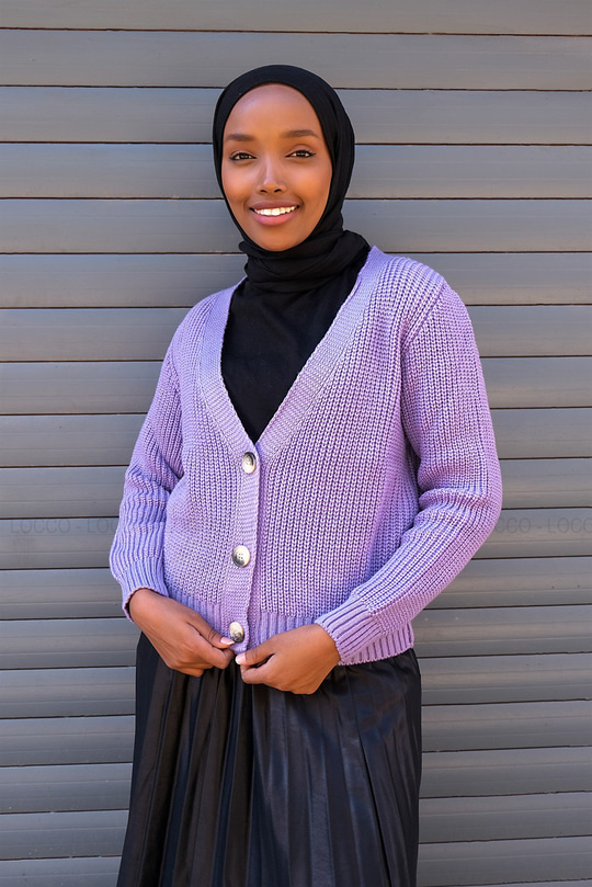 Uygun Fiyatlı DUGMELI TRIKO HIRKA LILA | Loccomoda.com 