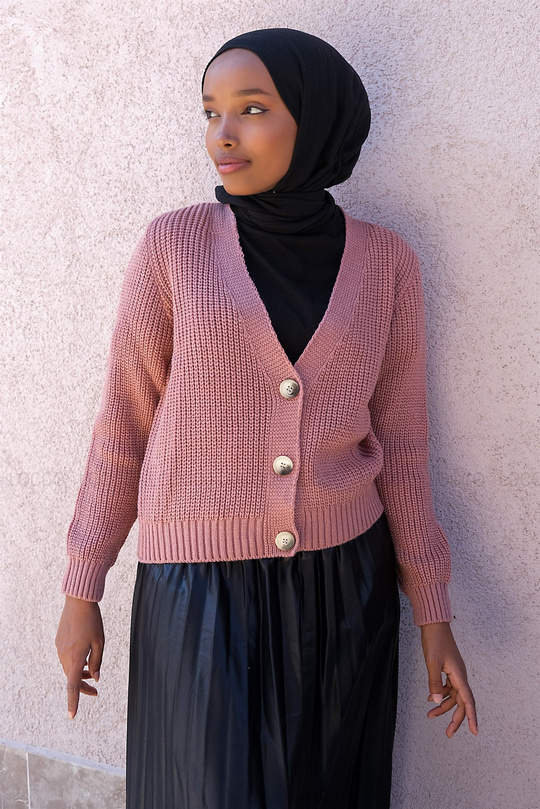 Uygun Fiyatlı DUGMELI TRIKO HIRKA PUDRA | Loccomoda.com 