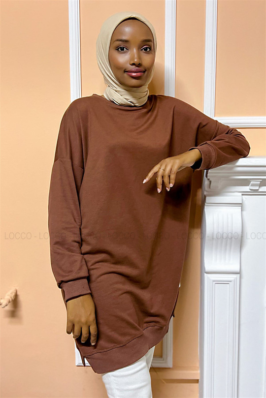 Uygun Fiyatlı DUZ TUNIK  KAHVERENGI | Loccomoda.com 