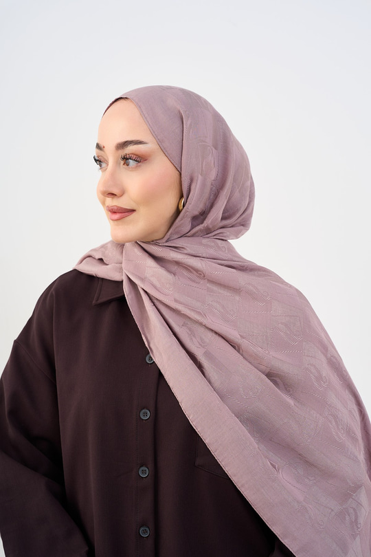 Desenli Şal Koyu Pembe