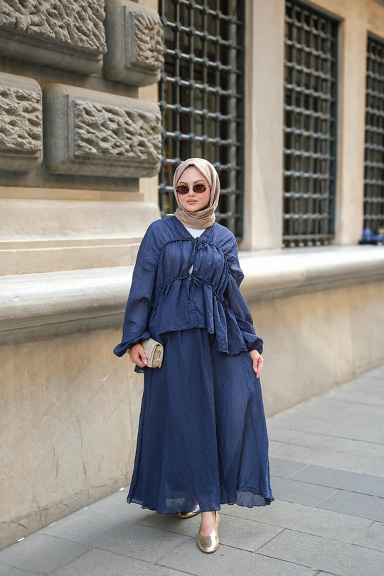 Etekli Kimono Takım Lacivert