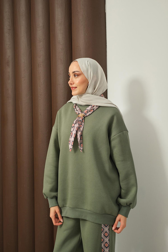 Etnik Desen İkili Takım Yeşil