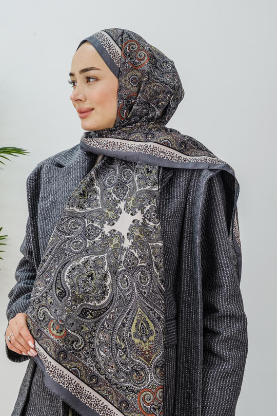 Etnik Desen Şal Antrasit