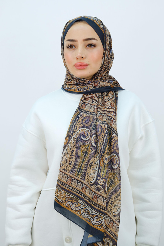 Etnik Desen Şal Hardal