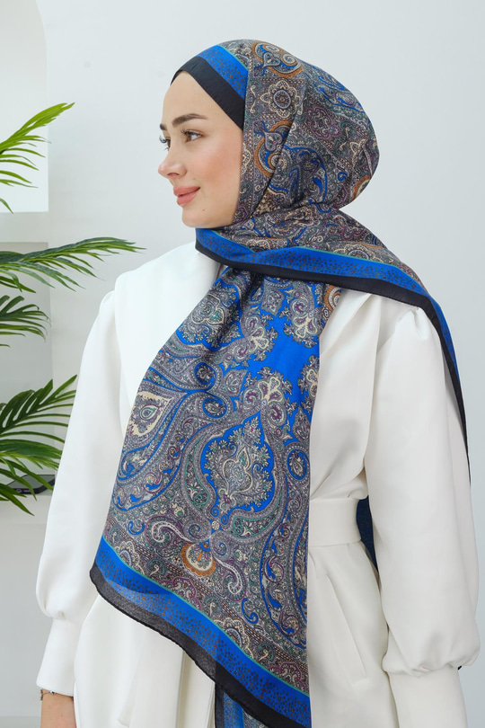 Etnik Desen Şal Mavi