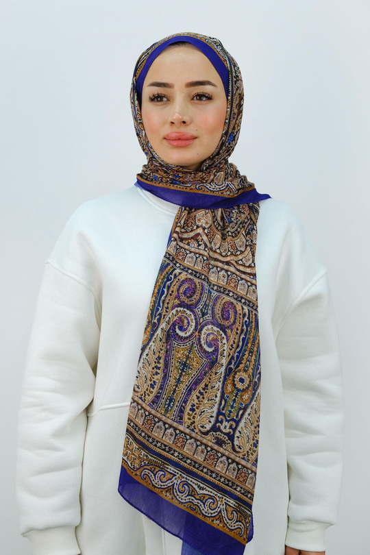 Etnik Desen Şal Mor