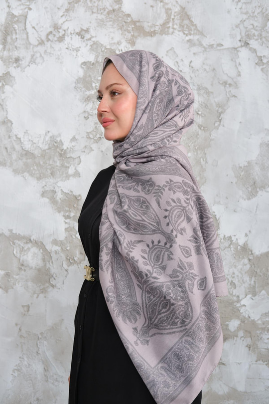 Etnik Desen Şal Vizon