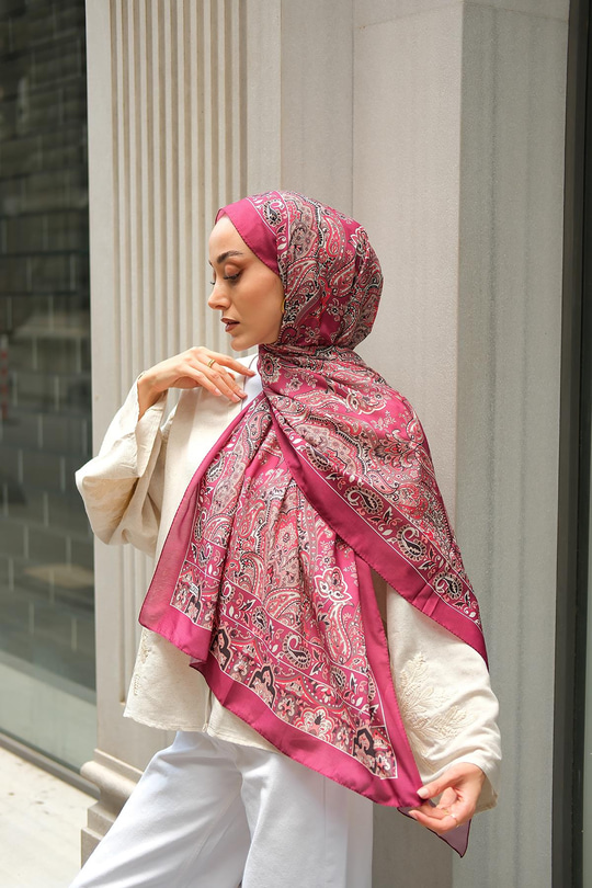 Etnik Desen Soft Şal Mürdüm